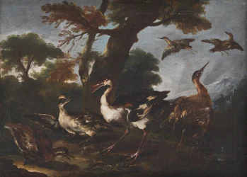 Landschaft mit Vögeln
