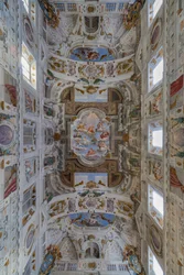 Decke des Saals mit den Bologna-Quartieren, Saal der Wachen, Este Herzogspalast, Sassuolo, Italien