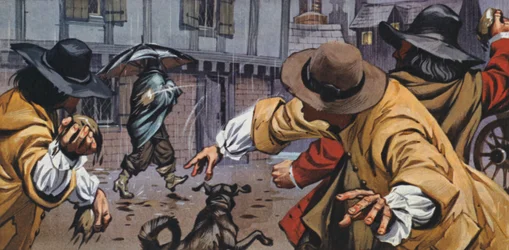 Wütende Kutscher warfen Erde auf Männer mit Regenschirmen