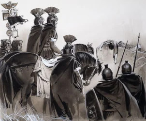 Römische Soldaten nach einer Schlacht