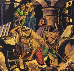 Samuel Pepys sucht nach einem angeblich im Tower of London versteckten Geldschatz