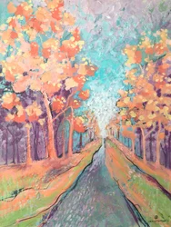 Lebendiger Herbstweg