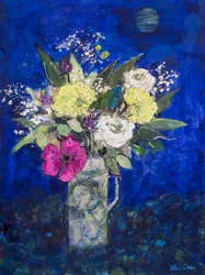 Mitternachtsblumen, Tiefblauer Grund