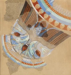 Kopie einer Wandmalerei, ein Haus, Amarna, Girlande von Gänsen