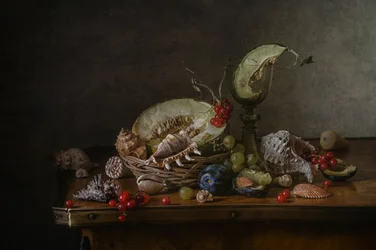 Vintage Früchte und Muscheln