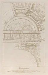 Grotesken: Detail der Stuckreliefs, die das Kolosseum in Rom schmücken, ca. 1729