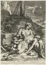 Pieta, graviert von Pieter de Bailliu