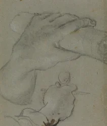 Studie für die Hände des Heiligen Johannes