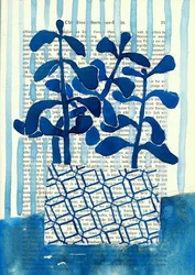 Geometrische blaue Pflanzen
