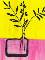 Grafische Blumen Vase
