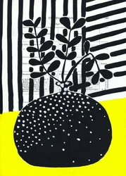 Grafische Pflanze Polka Dots