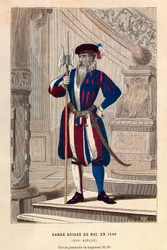 Ein Schweizer Gardist des Königs im Jahr 1586 (Heinrich III.)