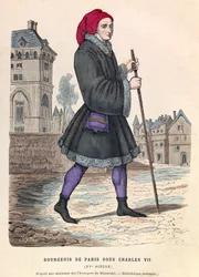 Ein Bürger von Paris unter der Herrschaft von König Karl VII. - Bürgerlicher Pariser Mann der Herrschaft von Karl VII.