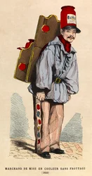 Ein Farbhändler ohne Reibung in Paris im Jahr 1850