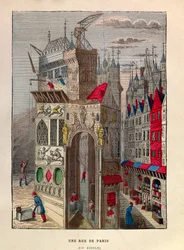 Eine Straße in Paris im 15. Jahrhundert. Private Sammlung