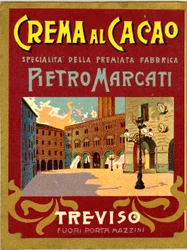 Werbung für Kakaocreme Marcati aus Treviso (Chromolithographie)