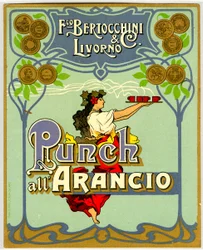 Werbung für Orangenpunsch (Chromolithographie 1905)