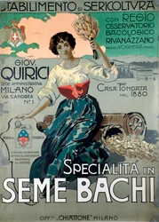 Werbeplakat für die Seidenraupenzucht und Seidenproduktion