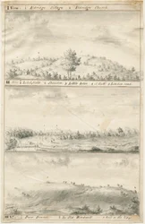 Panoramablick auf Aldridge: Sepia-Zeichnung
