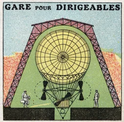 Ballons: Station für Luftschiffe. Anonyme Illustration von 1925. Private Sammlung.