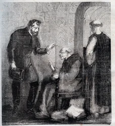 Diogo Inácio de Pina Manique (1733-1805) portugiesischer Richter - Er greift die portugiesische Freimaurerei an - Gravur von 1879 in „Histoire des sociétés secrètes, politiques et religieuses“ von Pierre Zaccone (1817-1895)