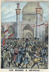 Erster Weltkrieg 1914-1918 (Krieg 14-18). Die russische Armee in Isfahan, Iran. In „Le Petite Journal“