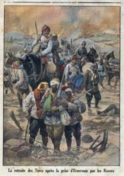 Erster Weltkrieg 1914-1918. Der Rückzug der Türken nach der Einnahme von Erzerum durch die Russen. In „Le Petit Journal“, am 27.02.1916. Private Sammlung