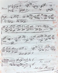 Erste Seite der Klaviermethode von J N Hummel (19. Jahrhundert)