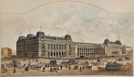 Gare Saint-Lazare in 1887. Gravur von 1887 in „Paris-Illustrous journal weekly“.