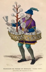 Glas- und Kristallhändler in Paris im 15. Jahrhundert - Glas- und Kristallverkäufer