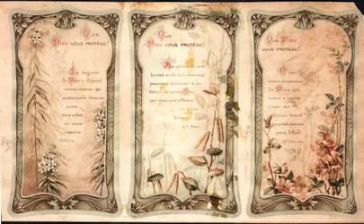 Gott beschütze dich. Gebete. Andachtsbild. Postkarte. Anfang des 20. Jahrhunderts. Private Sammlung