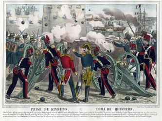 Krimkrieg - Schlacht von Kinburn (1855) - Bombardierung von Kinburn - Anonym - 1857 - Privatsammlung
