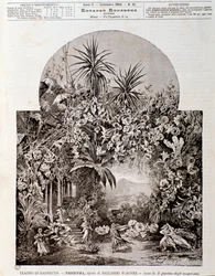 Illustration für die Oper Parsifal von Wagner, aufgeführt 1882 im Theater von Bayreuth
