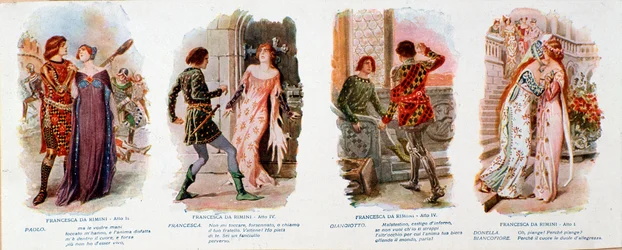 Illustrationen für „Francesca da Rimini“, Oper von Zandonai