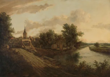Landschaft mit rollender Brücke