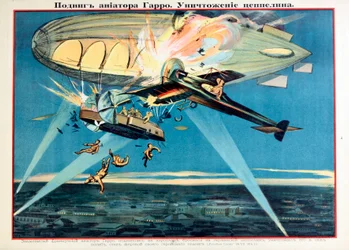 Roland Garros greift ein Zeppelin an
