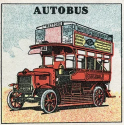 Mechanische Traktion: Bus. Anonyme Illustration von 1925. Private Sammlung.