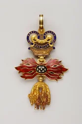 Orden vom Goldenen Vlies: Österreichisches Goldenes Vlies - Reduziertes Abzeichen - 1850-1900 - Gold und Emaille - Privatbesitz