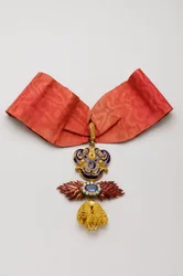 Orden vom Goldenen Vlies: Spanisches Goldenes Vlies - Abzeichen von Jean Charles de Saldanha Oliveira e Daun (1790-1876) - Mitte des 19. Jahrhunderts - Gold, Diamanten, Saphir und Emaille - Privatbesitz