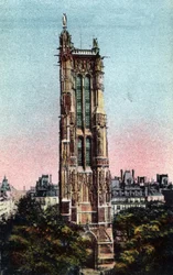 Paris: der Saint-Jacques-Turm, realisiert 1523. Fotografie von 1920 im „Artistic Album“ der Stadt Paris. Private Sammlung.