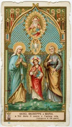 Fromme Bild: Die heilige Familie mit dem Heiligen Geist und Gott