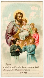 Andachtsbild: Kongregation der St. Joseph Arbeiter (Chromolithographie)