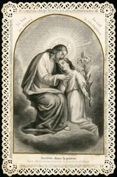Andachtsbild: Jesus empfängt die Seelen der Gläubigen (Gravur)