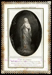 Andachtsbild: Notre Dame de Lourdes. Karte. 19. Jahrhundert. Private Sammlung