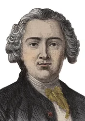 Porträtgravur von Claude Adrien Helvétius (1715-1771) englischer Philosoph