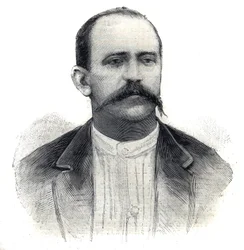 Porträt von Albert Nebout, französischer Entdecker in Afrika. Gravur in 