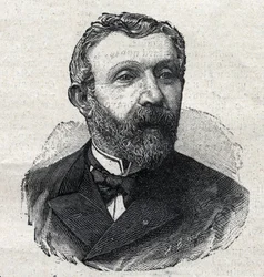 Porträt von Alfred Mezieres (1826-1915), französischer Literaturhistoriker, Journalist und Politiker. Gravur in "Le Petit Parisien"
