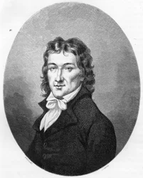 Porträt von Camille Desmoulins (1760-1794) Publizist und Politiker - Gravur von 1863 in „Le Livre Rouge - Histoire De L