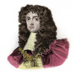 Porträt von Charles II (1630-1685) König von England. Gravur des 19. Jahrhunderts. Mailänder