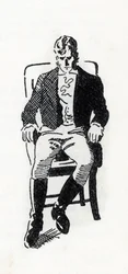 Porträt von Heathcliff, Figur aus dem Roman "Sturmhöhe" von Emily Bronte (1818-1848) (Zeichnung)